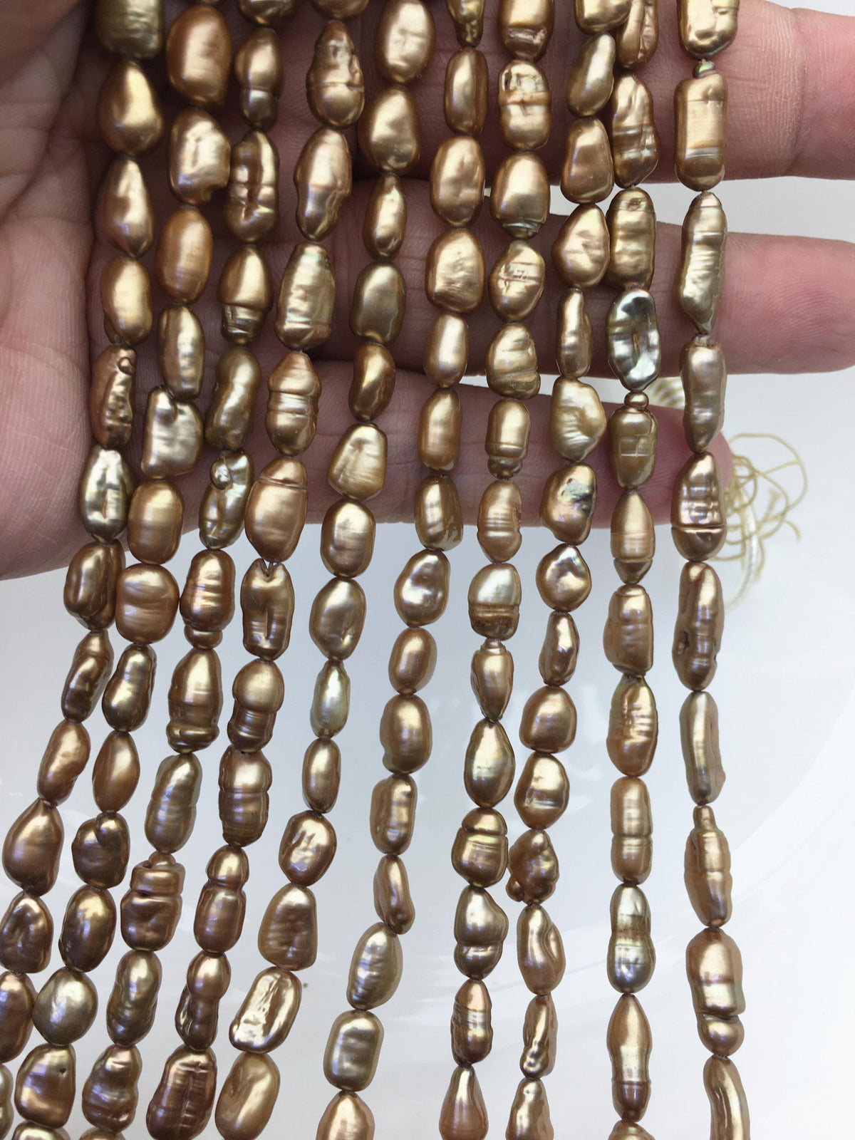 AA+ 6-7mm brown toothpick Biwa Pearl Necklace,Genuine Fresh Water Pearl,Wedding Necklace,Mothers Day,ZS-80-10-22