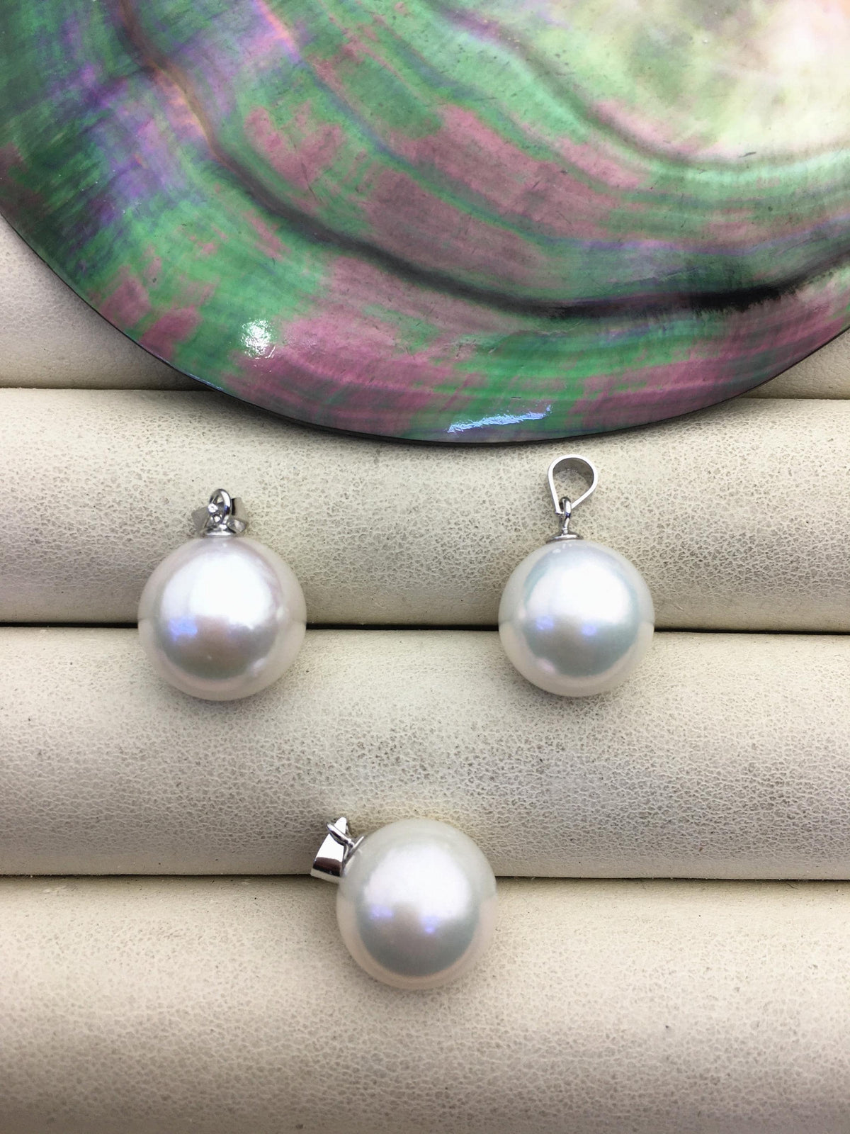 1pc AA+ 12-13mm big white round freshwater pearl pendant,- NC1-016