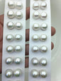 2 pairs AAA- 11-12mm white round freshwater pearl pair,no hole,RP11-3A-3