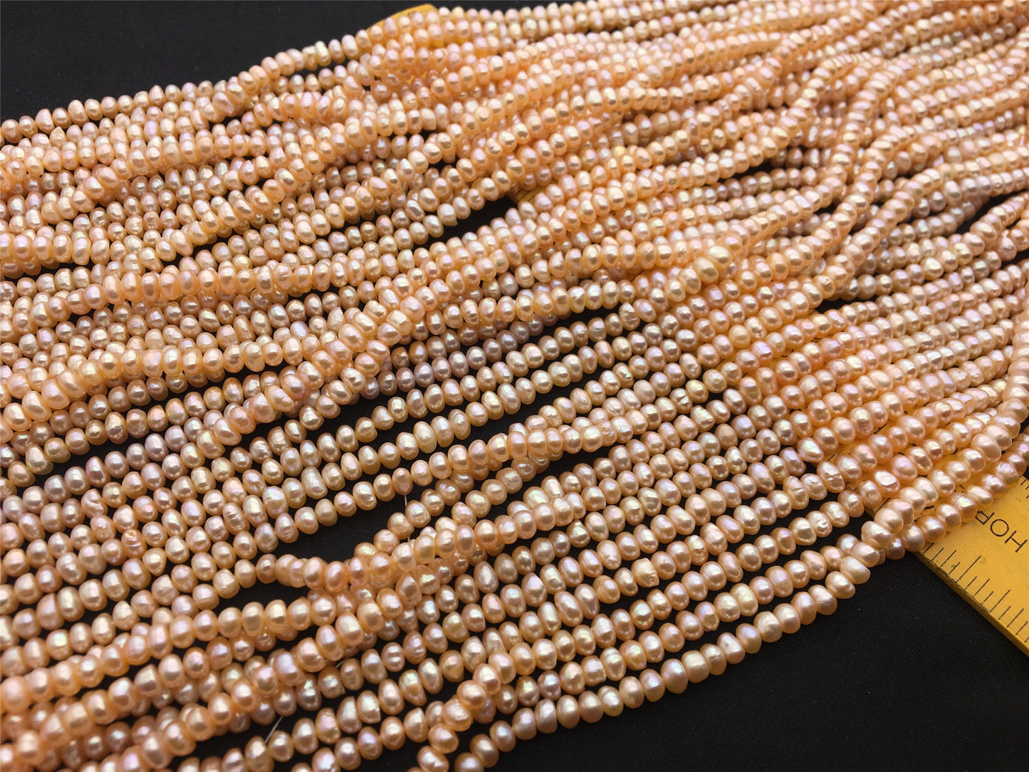 AA+ 4-5mm tiny Pink button round freshwater pearls,Rondelle pearl Beads,loose pearl strands,SM4-2A-6