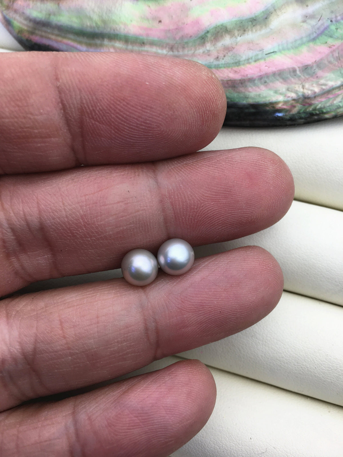 AAA 6.5-7mm gray round pearl stud earrings,cultured pearl beads,natural pearls,SE3-T19