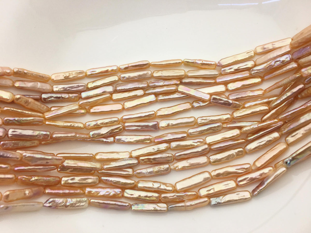 15.5'' AAA 5-7mm Natural Orange thick rectangle pearls,ZS-80-25-4