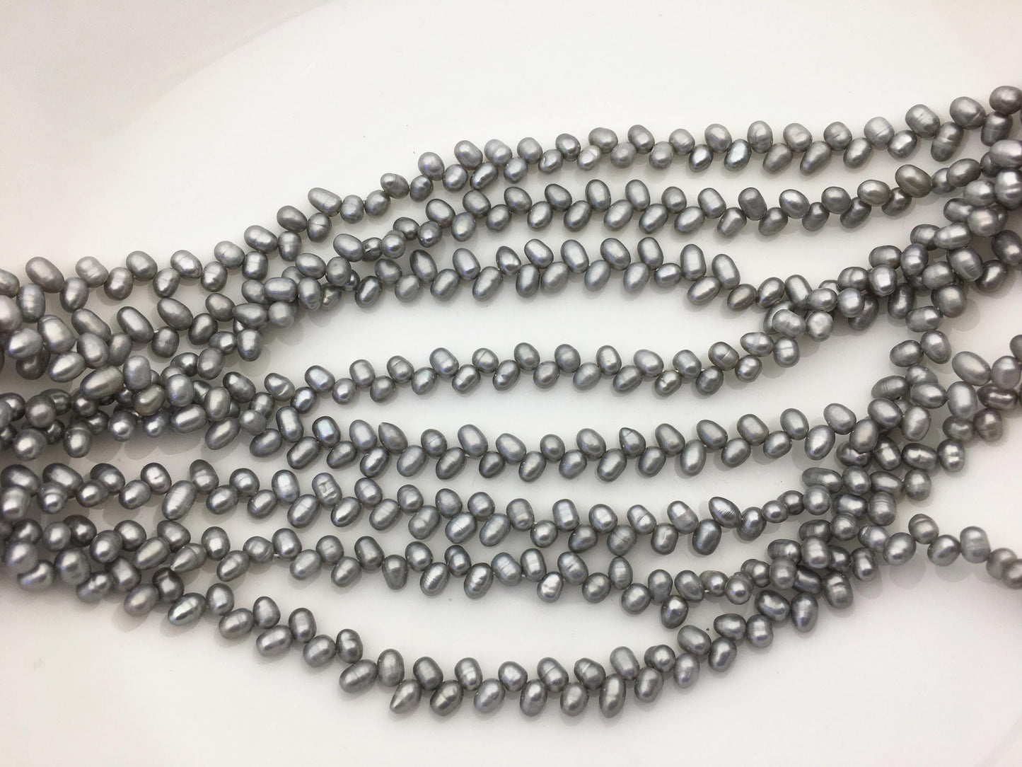 AA+ 4-4.5mm gray rice pearls,full strand,oval loose pearl beads,diy pearl,genuine pearl,Cultured pearl,diy pearl beads,LR4-T7