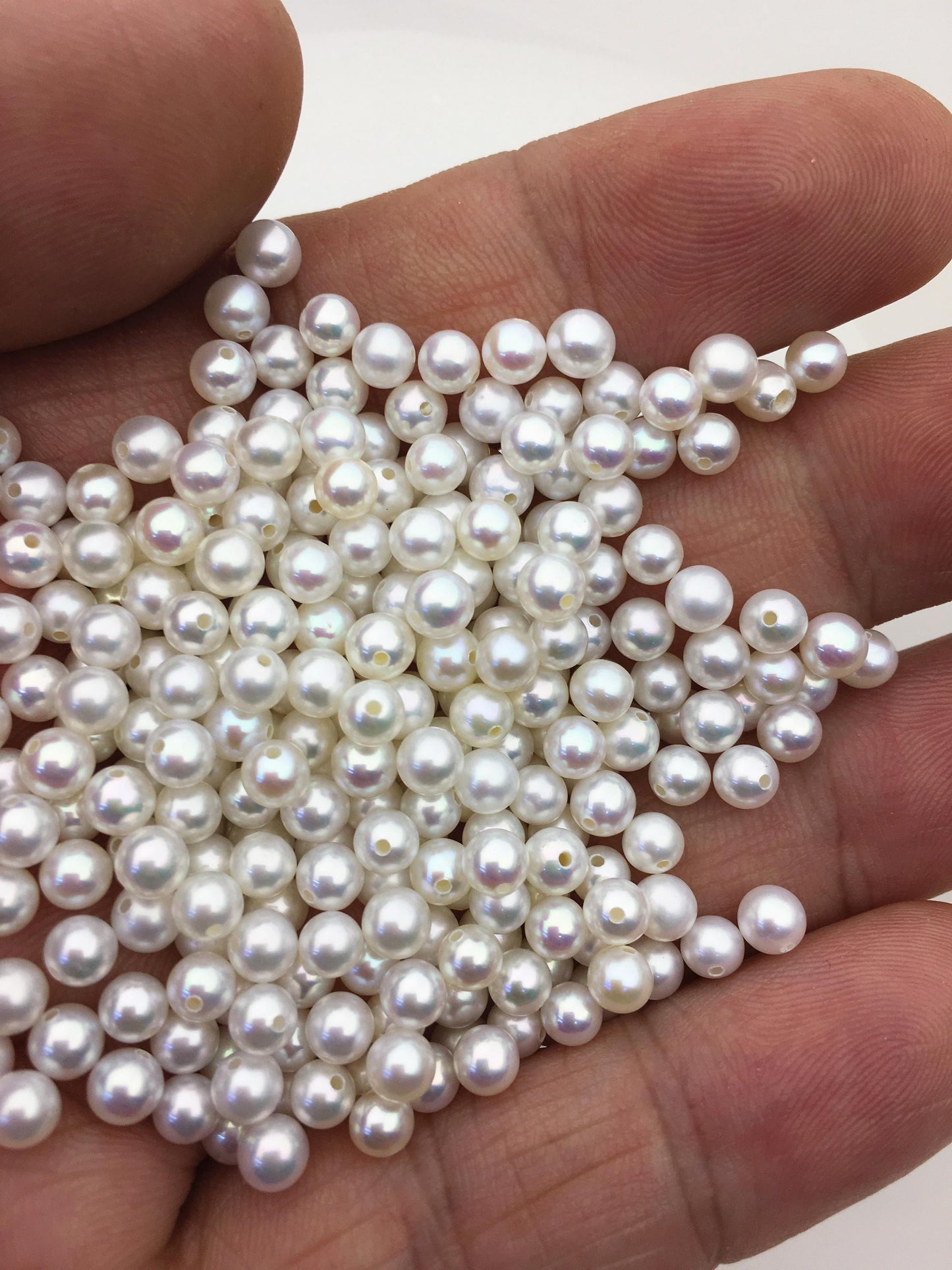 10pcs AAA 4-4.5mm seed round freshwater pearl bead,white freshwater round loose pearl wholesale,tiny pearl supply,RP4-3A-7