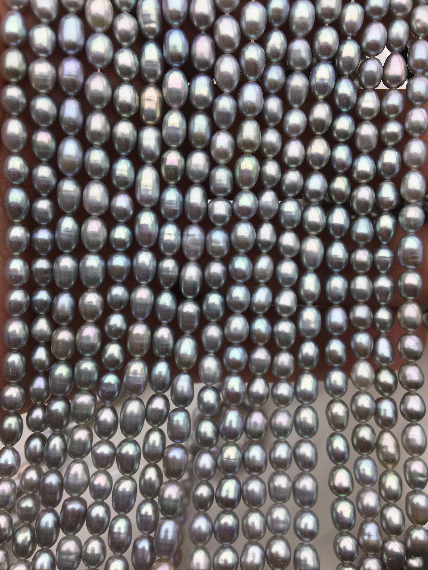 AAA 4-4.5mm gray rice freshwater pearls,Cultured pearl necklace,DIY pearl,Valentine's Day gift,LR4-3A-13