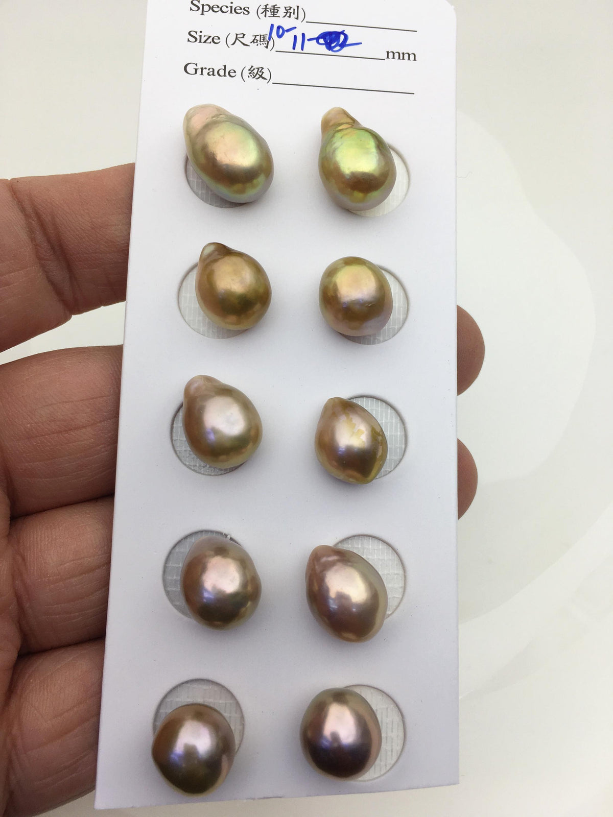 5pairs AAA 10-11mm Natural Bronze baroque drop edison freshwater pearl Pair,top half hole,ED11-3A-2-37