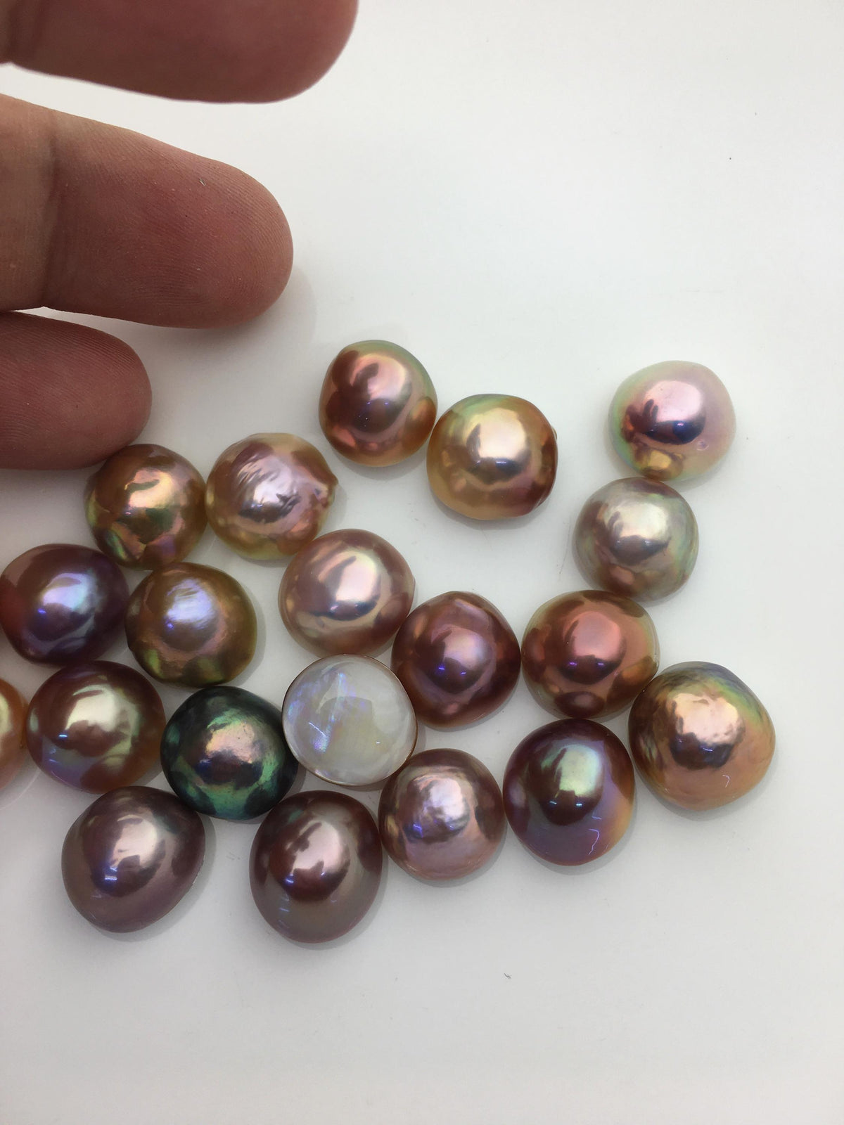 20pcs AAA 12-13mm Baroque Mabe Natural Rainbow Freshwater Pearls,no hole,MB-T65