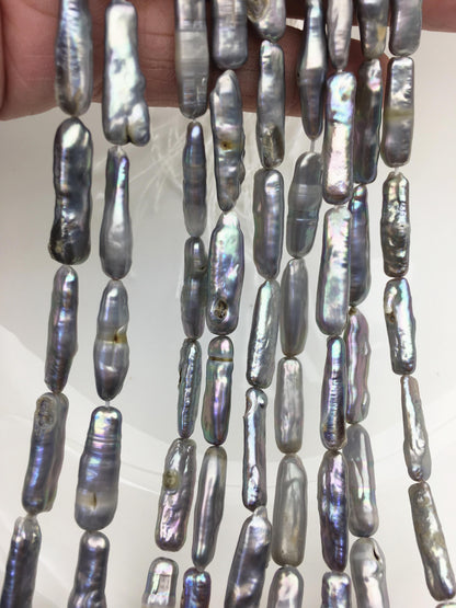 2 strands A 5-7mm gray rectangle pearls,ZS-80-25-21