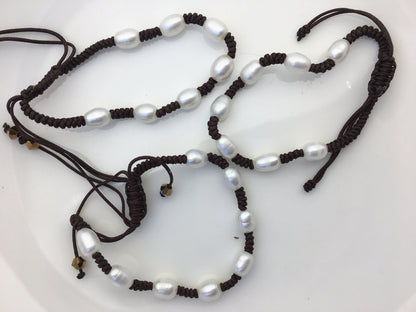 1pc AA+ 5-6mm rice pearl thread bracelet,adjust length,pearl bracelet, knotted freshwater pearl bracelet,Pearls Bracelet,B8-T6-9