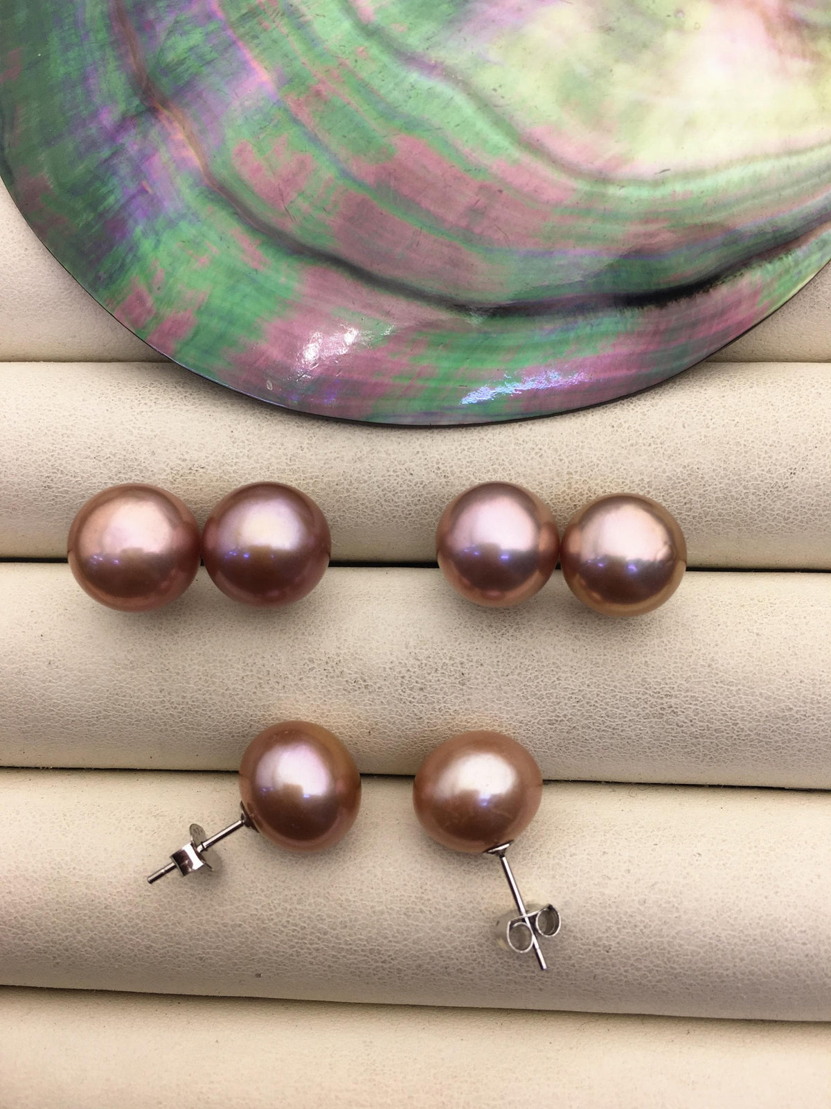 1 pair AAA 11-12mm purple button round edison pearl stud earrings,S925 Sterling Sliver stud earrings,SE3-T9-70
