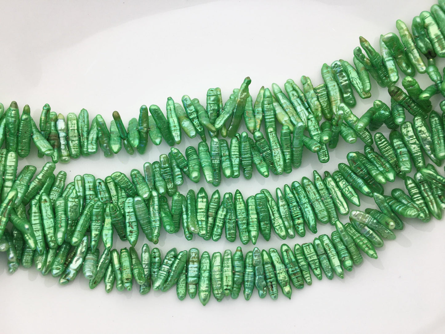 AA 4-5mm green Biwa Keshi Pearl Necklace,Genuine Fresh Water Pearl,Wedding Necklace,Mothers Day,ZS-80-10-49