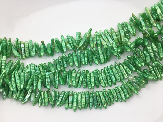 AA 4-5mm green Biwa Keshi Pearl Necklace,Genuine Fresh Water Pearl,Wedding Necklace,Mothers Day,ZS-80-10-49