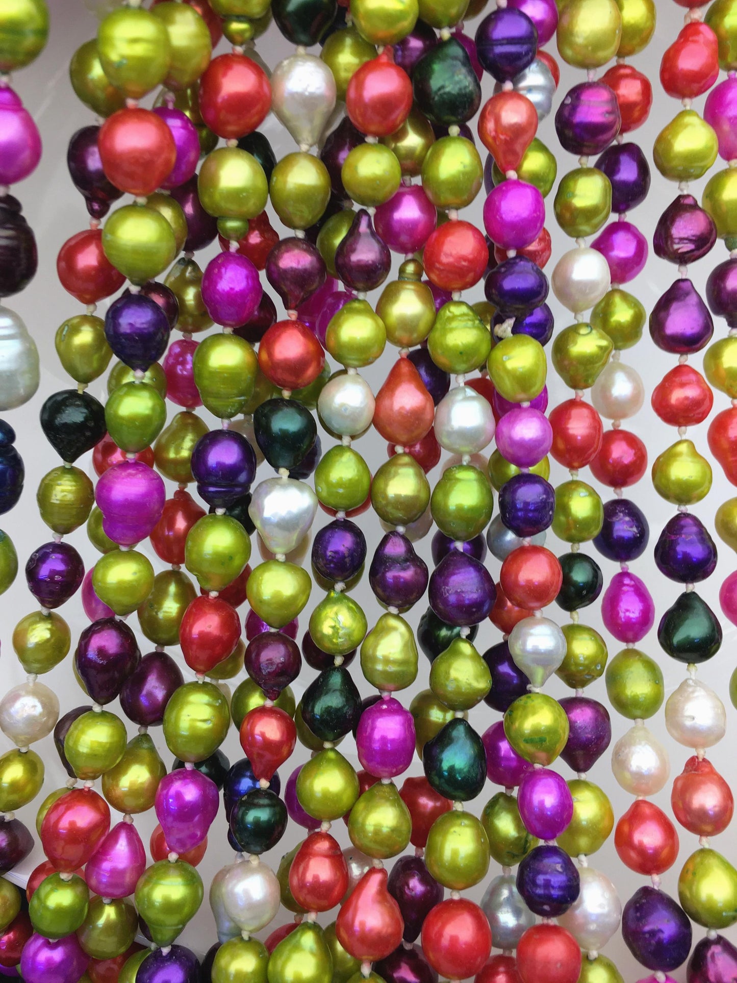 55'' AA+ 7-9mm misc color Tail Nuclear pearl Necklace,Wedding Necklace, Love, Mothers Day,Happiness,wholesale,NPN1-T4-5
