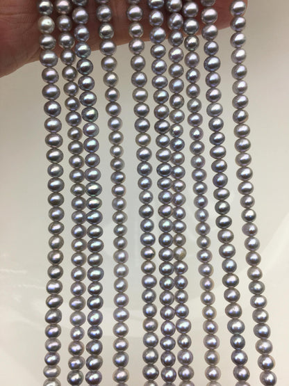 AAA 4-4.5mm gray near round freshwater pearls,4mm seed pearl,RP4-T6