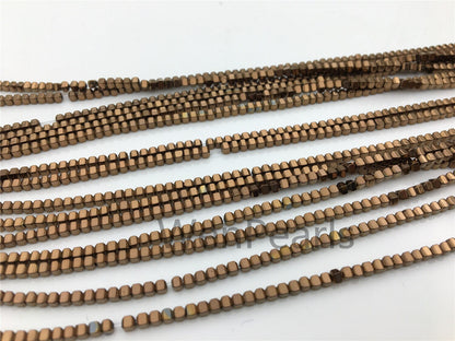 Hematite,Brown 2mmx2mm cube square Beads,AAA, 15.5 inches,G50-CU22-006-2