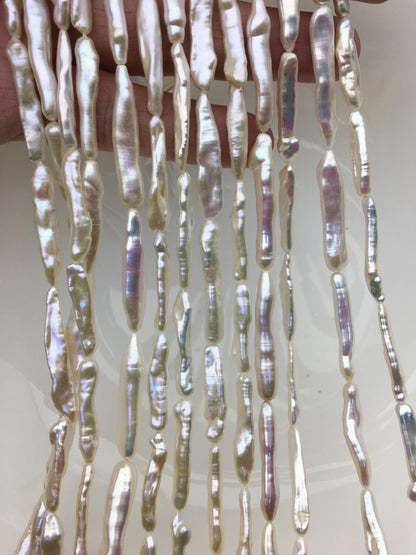 15.5'' AA+ 4-7mm White Toothpick pearls,ZS-80-7
