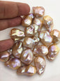 10pcs AAA/AA+ 14-18mm Big natural orange purple Flame ball Pearl - half hole,FL15-T4-24