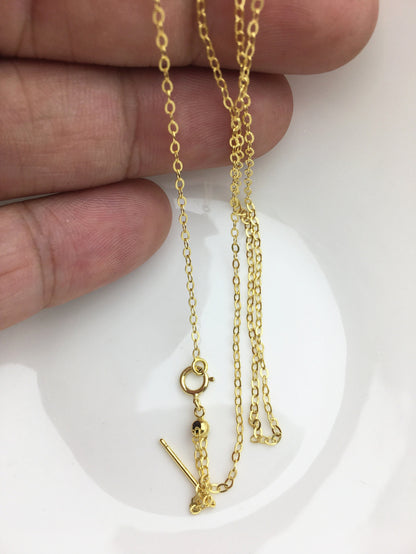 18'' Adjust 14k gold filled 1.0mm O Chain Necklace With adjust Clasp,Replace Necklace,Chain Necklace,,AGF-OTH-008