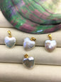2pcs AAA 14-15mm White Heart pearl pendant,sterling silver pearl pendant,NC1-T13
