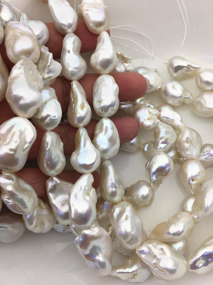 15.5'' AA 14-18mm white flame ball pearl,FL15-2A-5-27