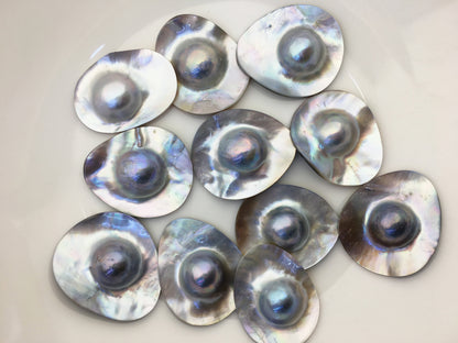 1pc AA+ 28-30x35-40mm Mabe Sea Pearl,Natural Gray Brown Color,no hole,MB-T8