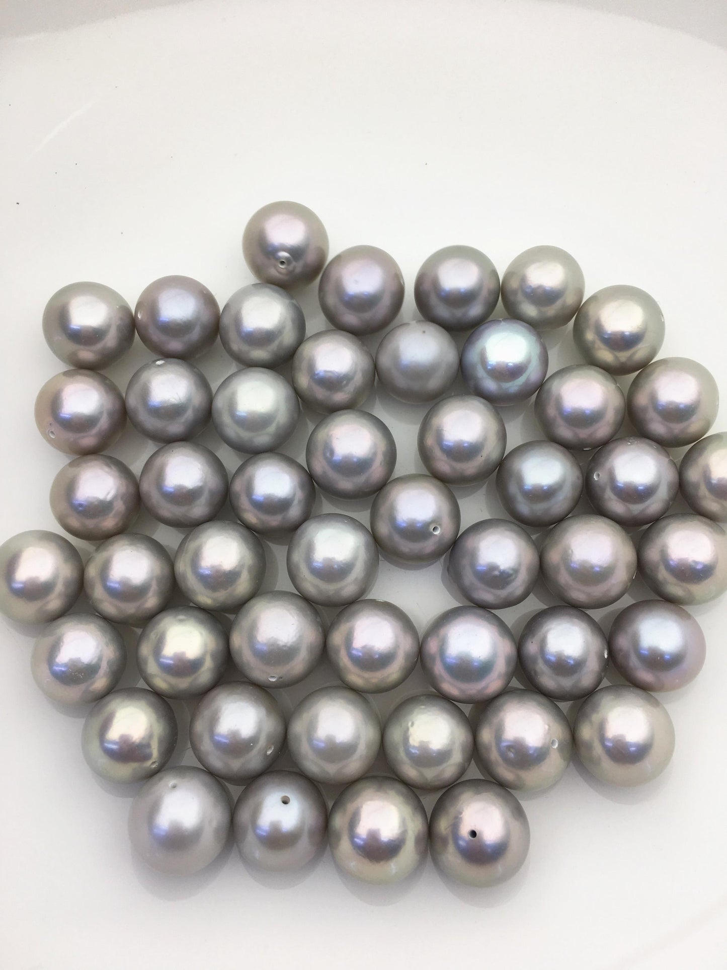 5pcs AAA/AAA- 12-13mm Gray Round edison freshwater pearl,half hole,RP12-T4