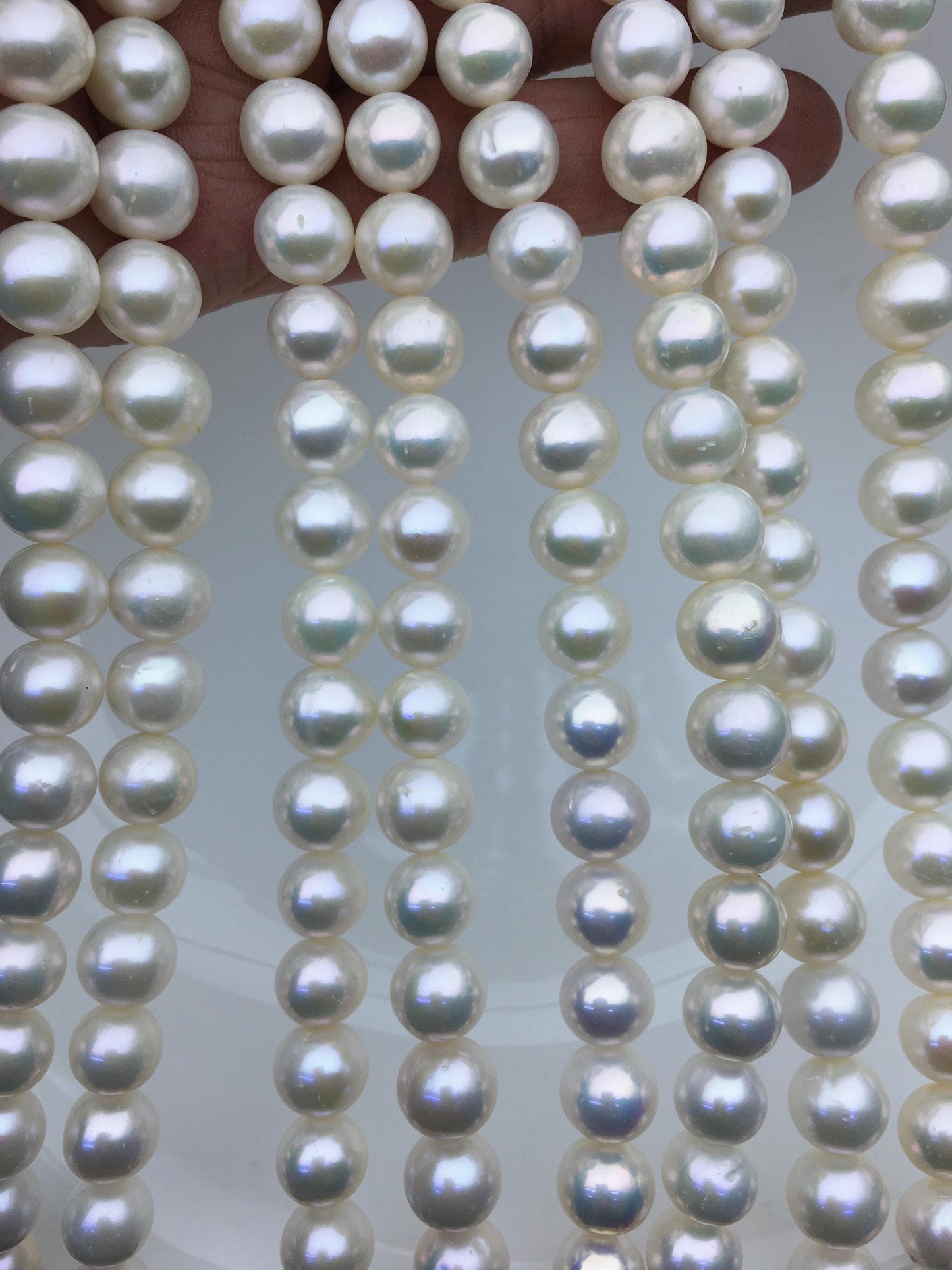 AA+ 9.4-10.3mm white round freshwater pearls,Graduation, mother day pearl gift,RP10-2A-7