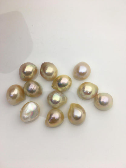 12pcs AAA 12-13mm natural color Baroque Teardrop Mabe Freshwater Pearls,no hole,MB-T22