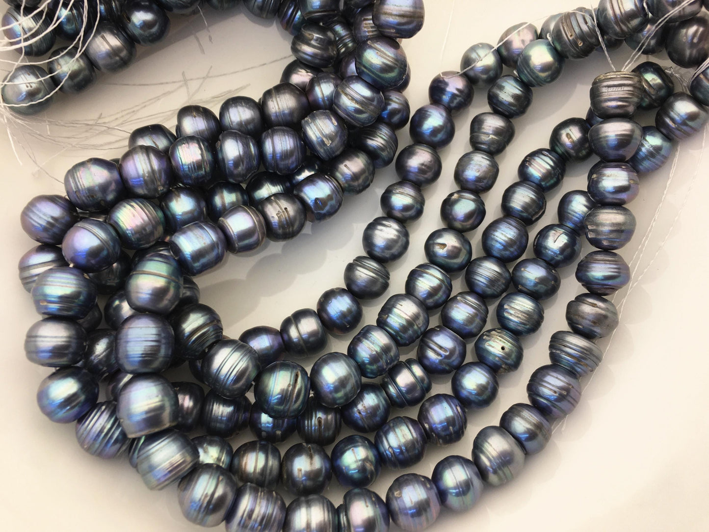 16.5'' AA 11.5-12.5mm blue black button freshwater pearls,Cultured pearl,diy pearl beads,gift for her,necklace,Christmas,SM12-T5