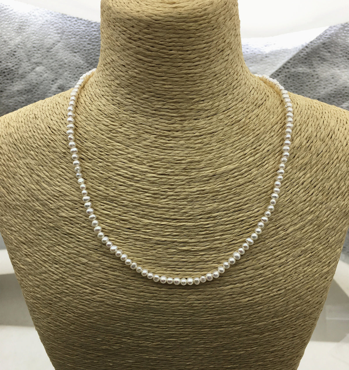 16+2'' AAA 2.5-3mm tiny white potato freshwater Pearl necklace,genuine freshwater Pearl necklace,Natural Pearl Necklace,NPN1-058