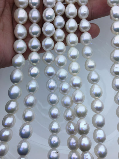 AA+ 9-11mm white oval freshwater pearls,Christmas,Valentine's Day gift,for pearl necklace,Love,Happiness,LR10-T4