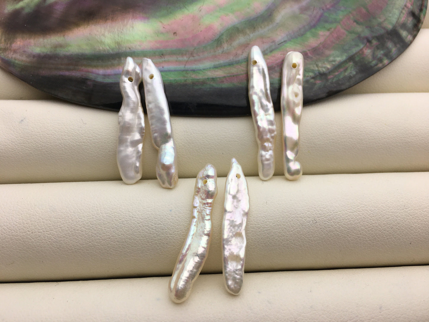 1 pair AA+ 4-6x25-30mm white Toothpick pearls Pair,for make dangle earrings,baroque pearl,loose pearl beads,ZS-127-62-41