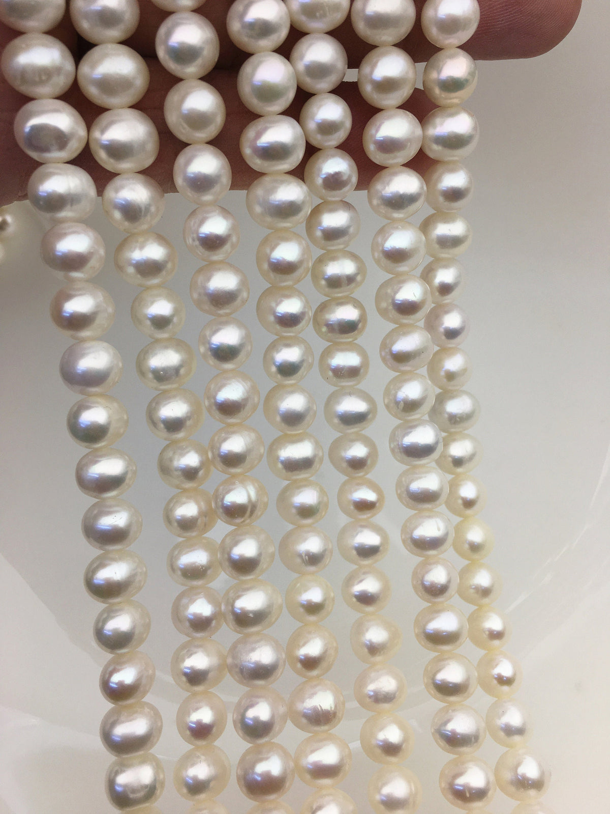 AA+ 7.3-8.3mm white potato freshwater pearls, Heirloom White Fresh Water Pearls,CR8-2A-3