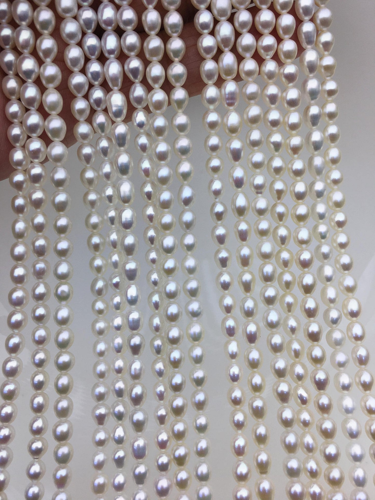 AAA 4.5-5mm white rice freshwater pearls,Cultured white rice freshwater pearls beads strand,Valentine's Day gift,LR4-T9