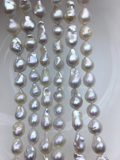1 strands AA+ 9-11mm white flame ball pearl,FL15-2A-5-60