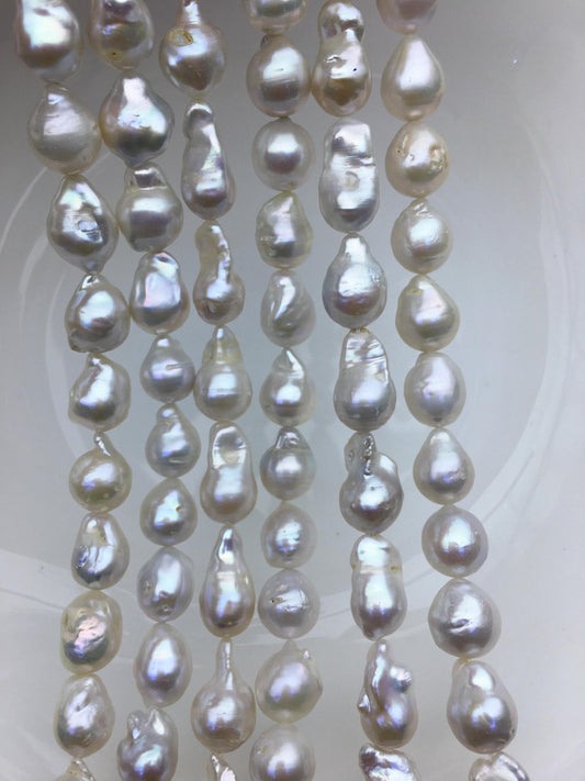 1 strands AA+ 9-11mm white flame ball pearl,FL15-2A-5-60