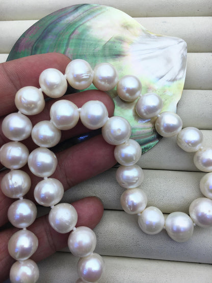 17.5'' AA+ 11.5-13mm Big white potato freshwater pearl necklace, Natural Pearl Necklace, Freshwater Pearl,NPN1-111