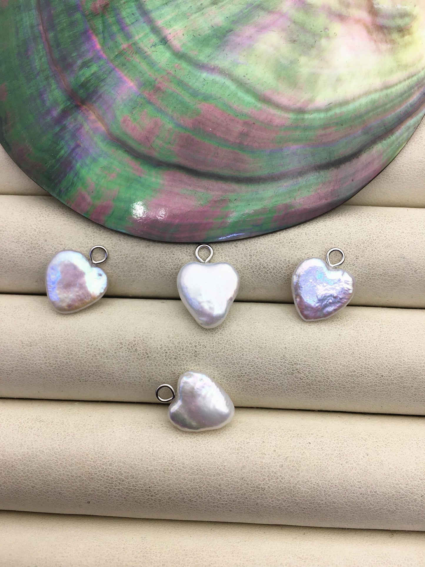 5pcs AAA 11-12mm White Heart pearl pendant,NC1-013