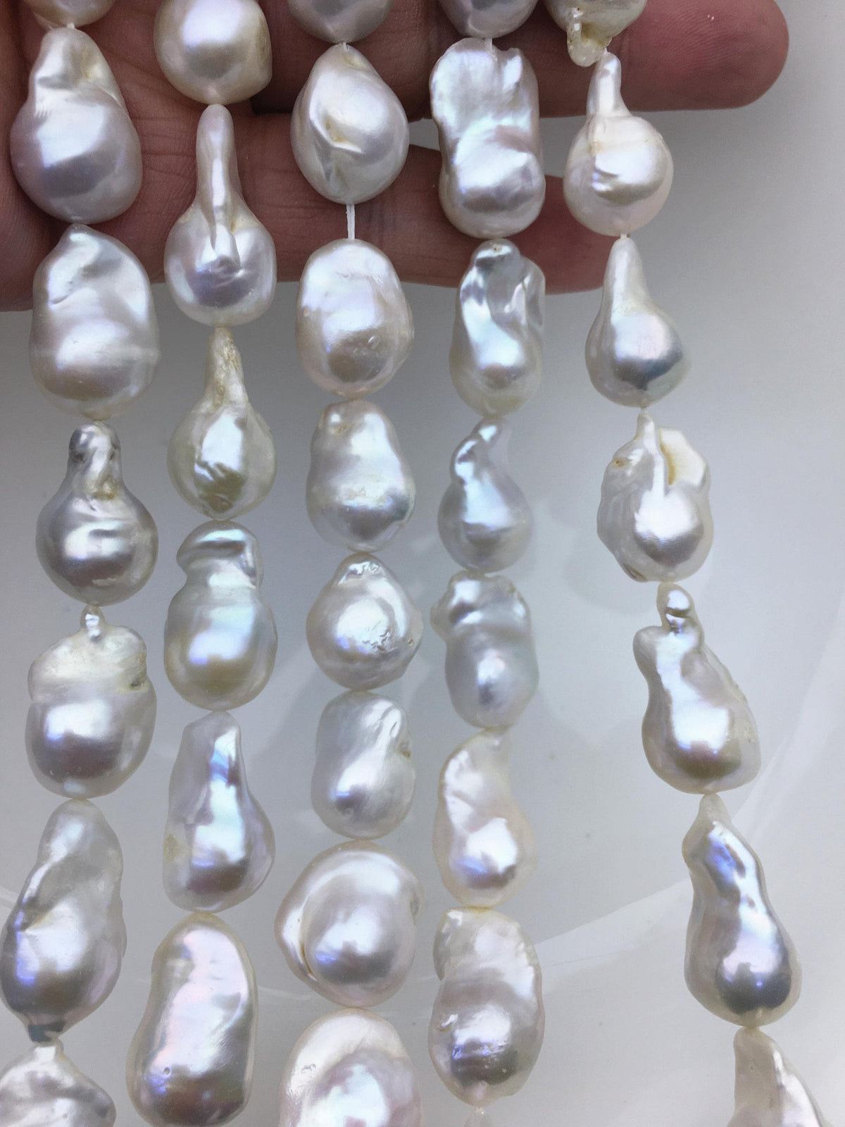 15.5'' A+ 13-16mm white flame ball pearl,FL15-2A-5-94