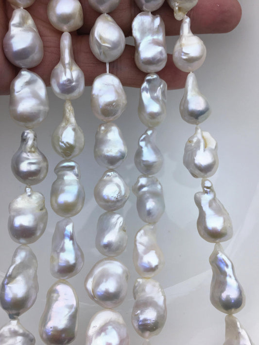 15.5'' A+ 13-16mm white flame ball pearl,FL15-2A-5-94
