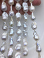 15.5'' A+ 13-16mm white flame ball pearl,FL15-2A-5-94