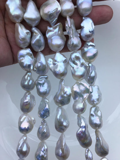 15.5'' AAA 13-17mm Natural Gray flame ball freshwater pearl,FL15-3A-7-41