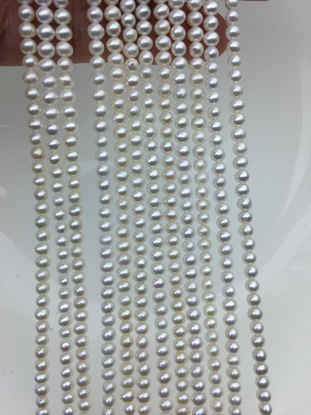 AAA 3.5-4mm white potato near round seed pearls,small pearl,Valentine's Day gift,for pearl necklace,for pearl bracelet,CR3-3A-2