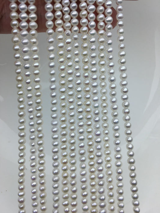 AAA 3.5-4mm white potato near round seed pearls,small pearl,Valentine's Day gift,for pearl necklace,for pearl bracelet,CR3-3A-2