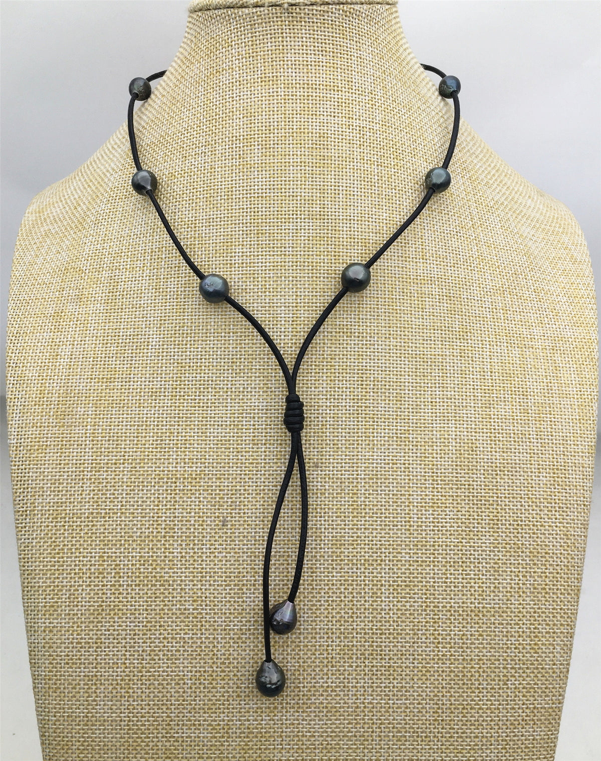 real tahitian pearl floating drop part leather Necklace,black,brown Leather color Pearl necklace, Leather pearl necklace,Le11-029