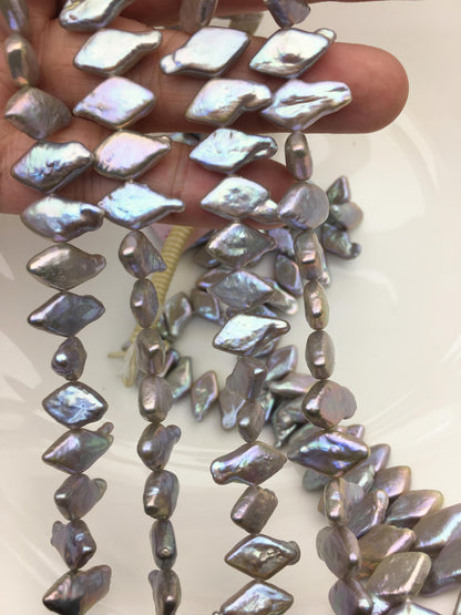 AA+ 8-9mm gray diamond Shape Freshwater Pearl,ZS-103-16