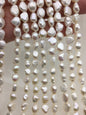 High Luster!AA+ 7.4-8.5mm white nugget freshwater pearl,white cultured freshwater nugget pearl bead string,wholesale supply,LM8-2A-3