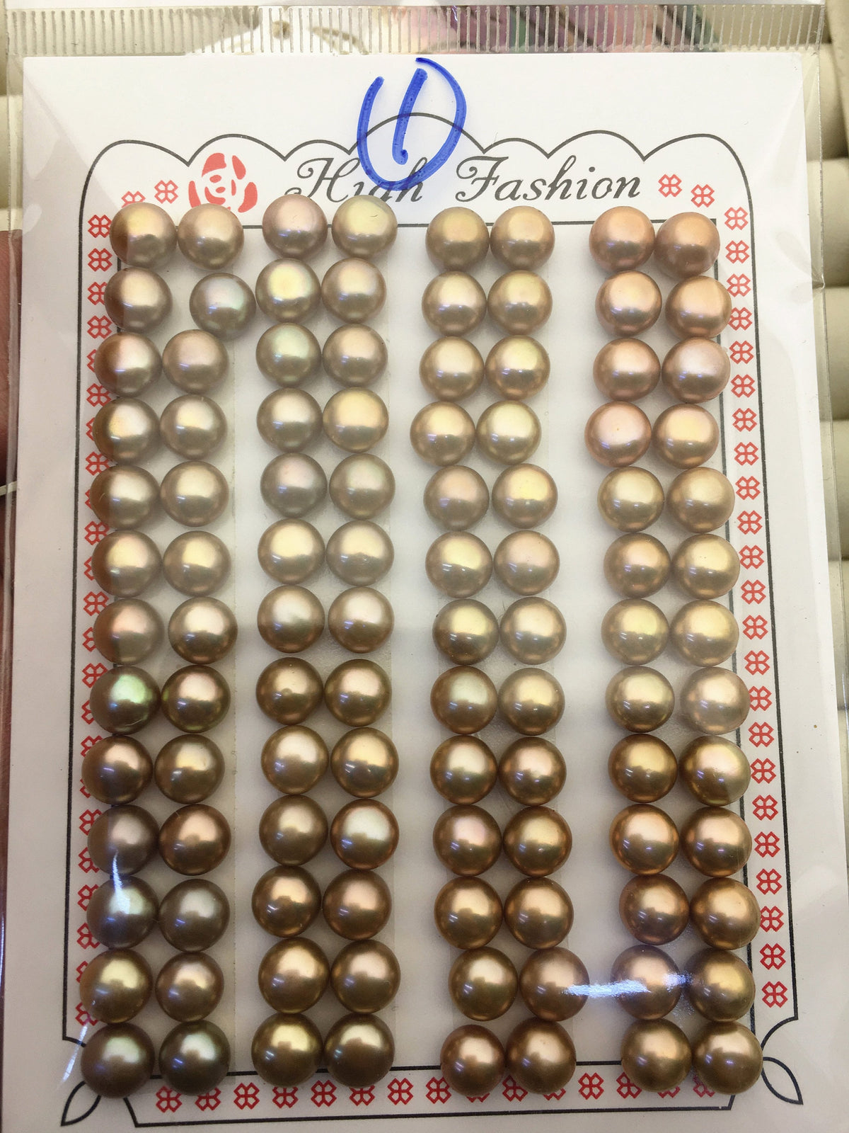 52pairs AAA 6.5-7mm Brown Button Round pearls pairs,for design for stud earrings,BTN6-T2