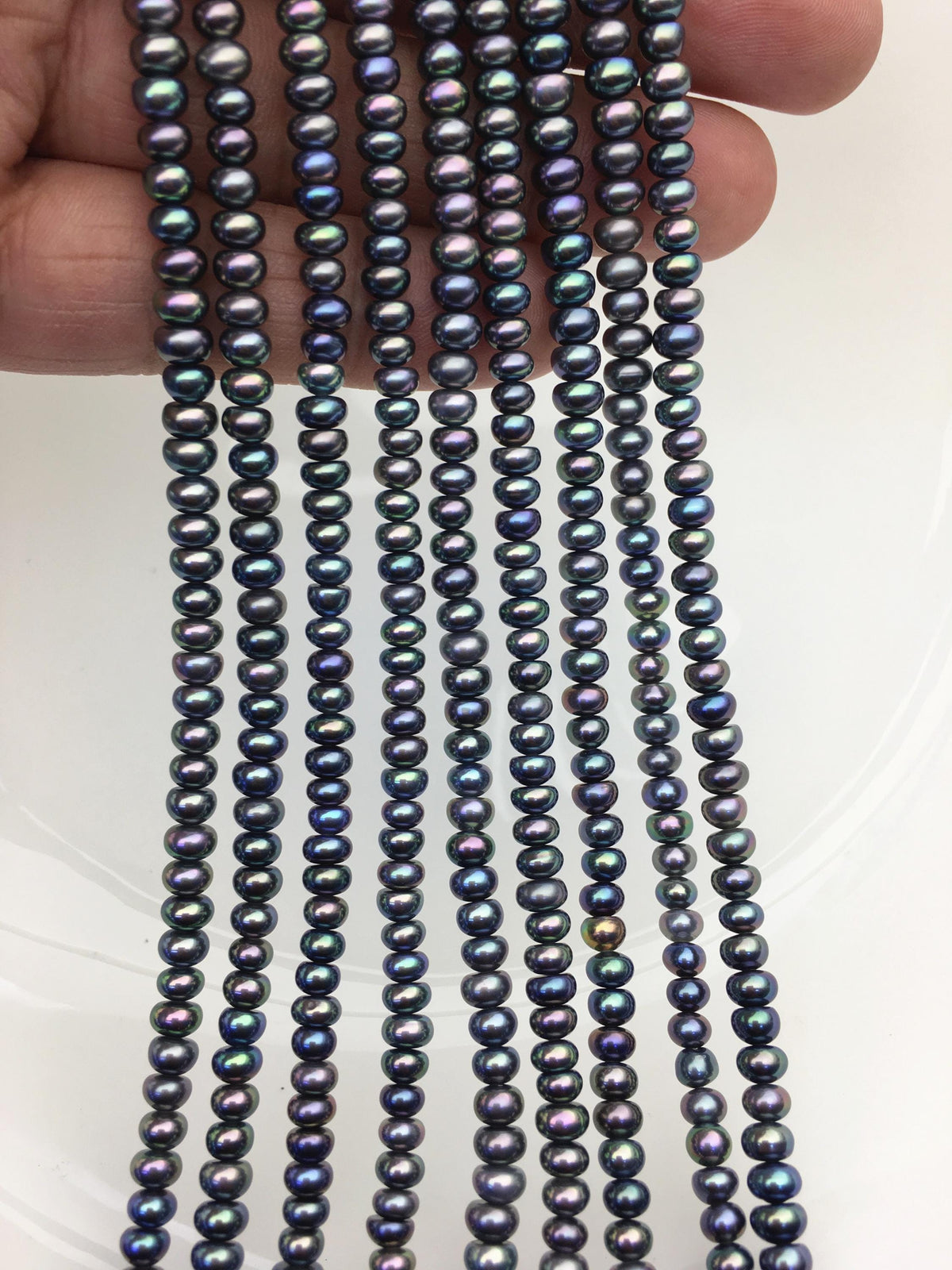 AAA 4.5-5.5mm peacock button round freshwater pearls,Rondelle pearl Beads,white freshwater pearl,loose strands,SM5-3A-21