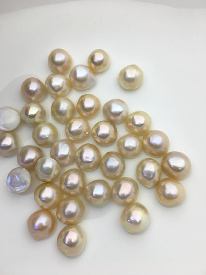 7pcs AAA 12-13mm Baroque Mabe Natural light Orange Rainbow Freshwater Pearls,no hole,MB-T44